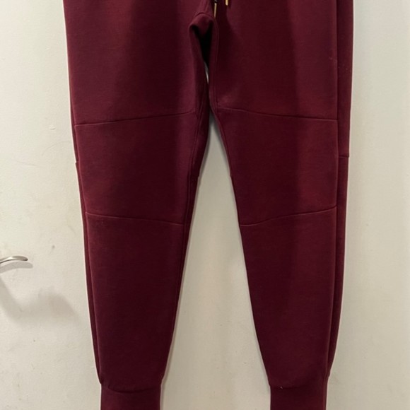 American Eagle Maroon Fleece Elastic Drawstring Waist Jogger Pants Size Large - Picture 6 of 13
